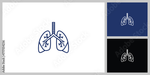 Vector Illustration of Human Lungs Anatomy Icon for Medical and Healthcare Design