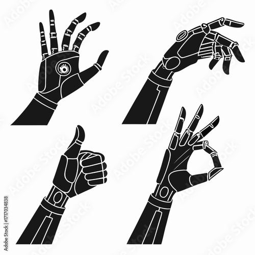 Robotic Hands Displaying Positive Gestures robot hand