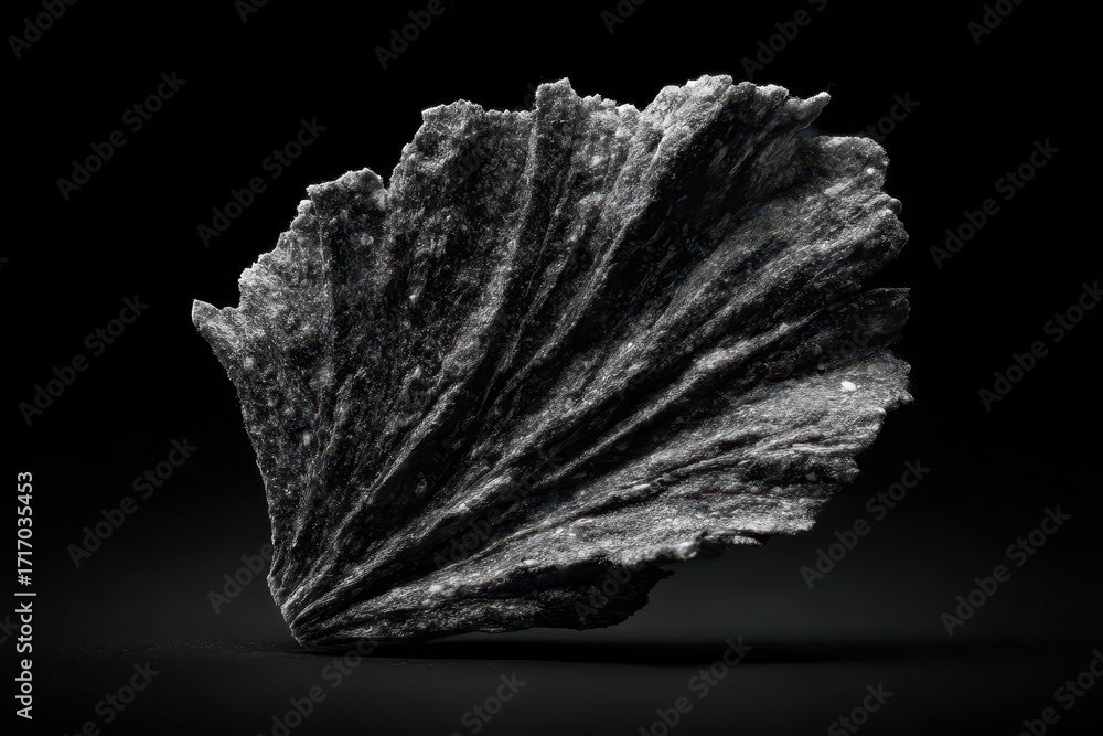 Obraz premium Striking Black and White Image of a Unique Mineral Formation.