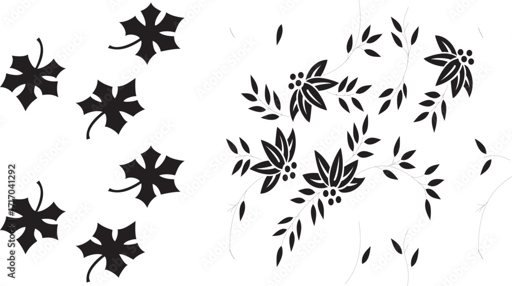 Fototapeta premium Detailed illustration of vibrant green foliage and leaves isolated on white background
