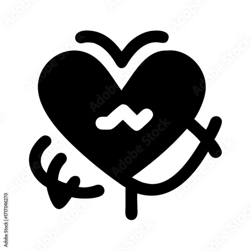 Broken Heart Icon: A poignant, minimalist illustration of a fractured heart, symbolizing vulnerability and the aftermath of emotional distress.