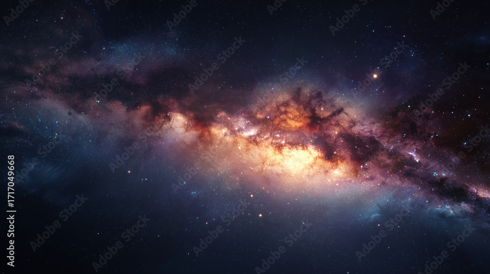 Fototapeta premium 幻想的な銀河の広がり