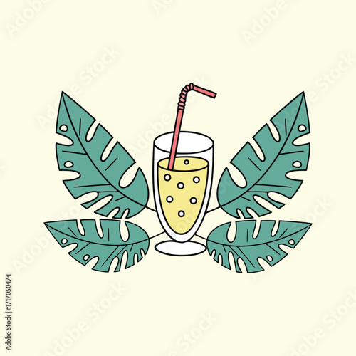 Glass of fresh citrus juice with an orange slice