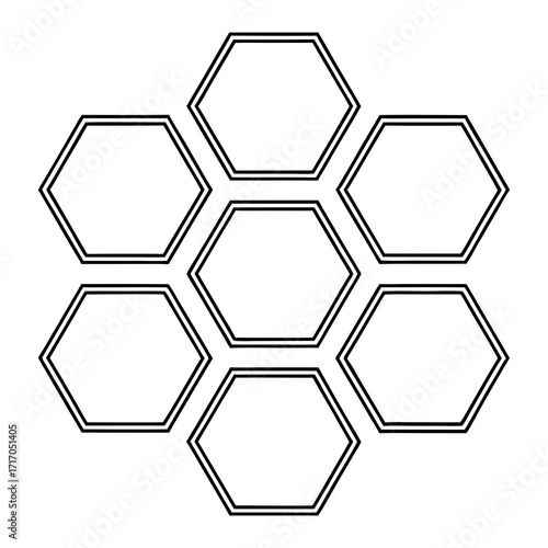 Hexagonal Grid Template honeycomb structure