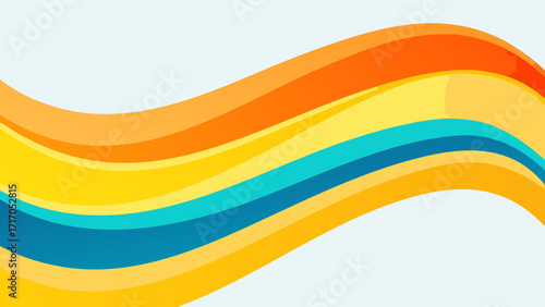 Abstract wavy pattern with orange yellow and blue hues