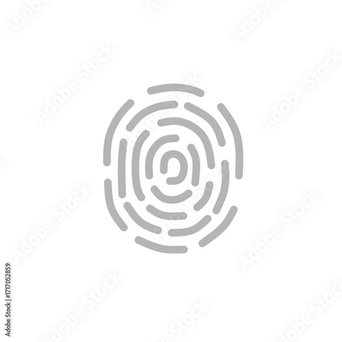 fingerprint icon. Symbol of security, identity, biometrics, authentication, access control, privacy, and digital protection.