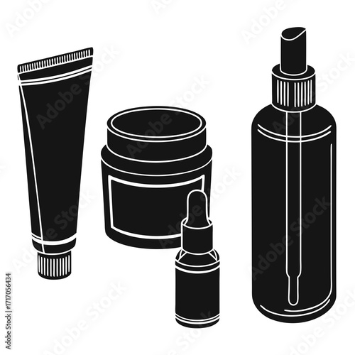 Skincare and Cosmetic Product Silhouettes beauty container