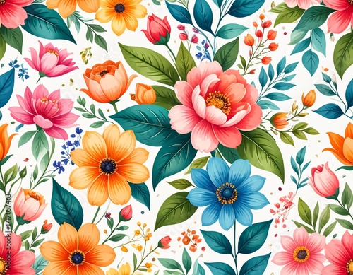 seamless background with flowers