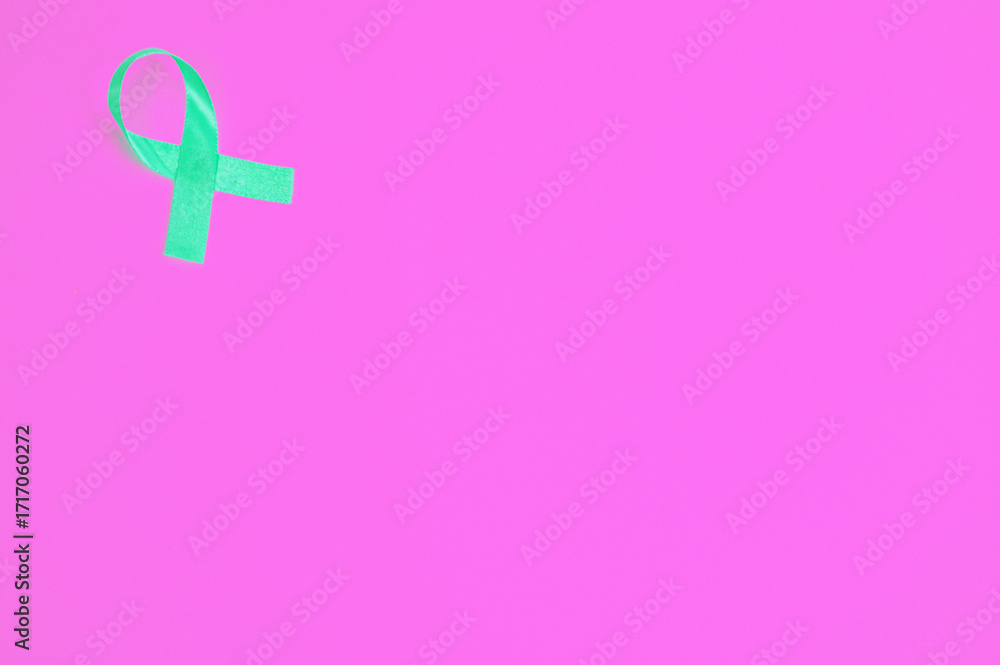Φωτογραφία Teal green ribbon awareness for Cervical Cancer Awareness Month in January and A