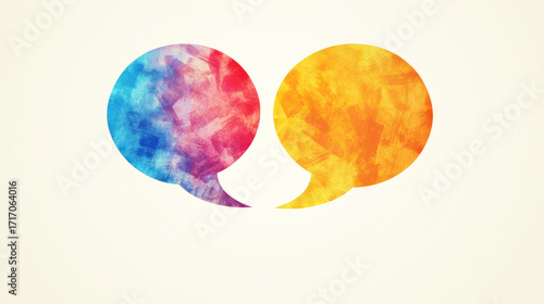 A conversation bubble filled with warm colors, symbolizing open mental health discussions.