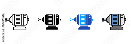  electronic components Icon Set Multiple Style Collection. Power Supply, Circuit Board, Microcontroller, Resistor, Capacitor, Diode, Transistor, Sensor, Relay, Transformer, Motor, Generator, Battery, 