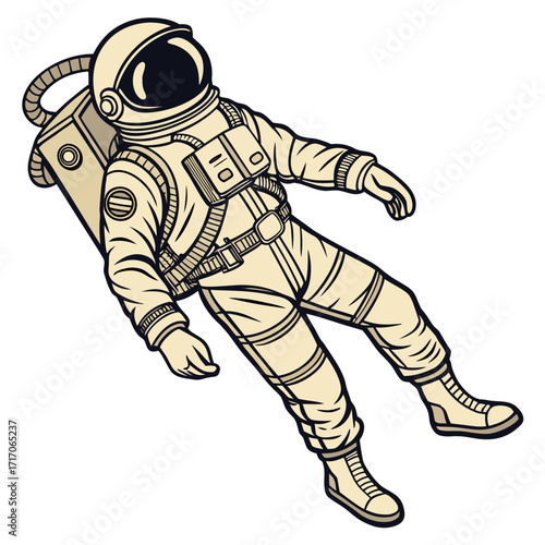 Astronaut Floating in Space Suit spaceman helmet