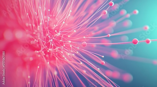 Abstract communication with connecting dots and lines background.