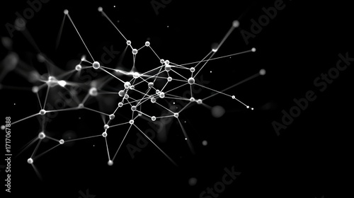 Abstract communication with connecting dots and lines background.