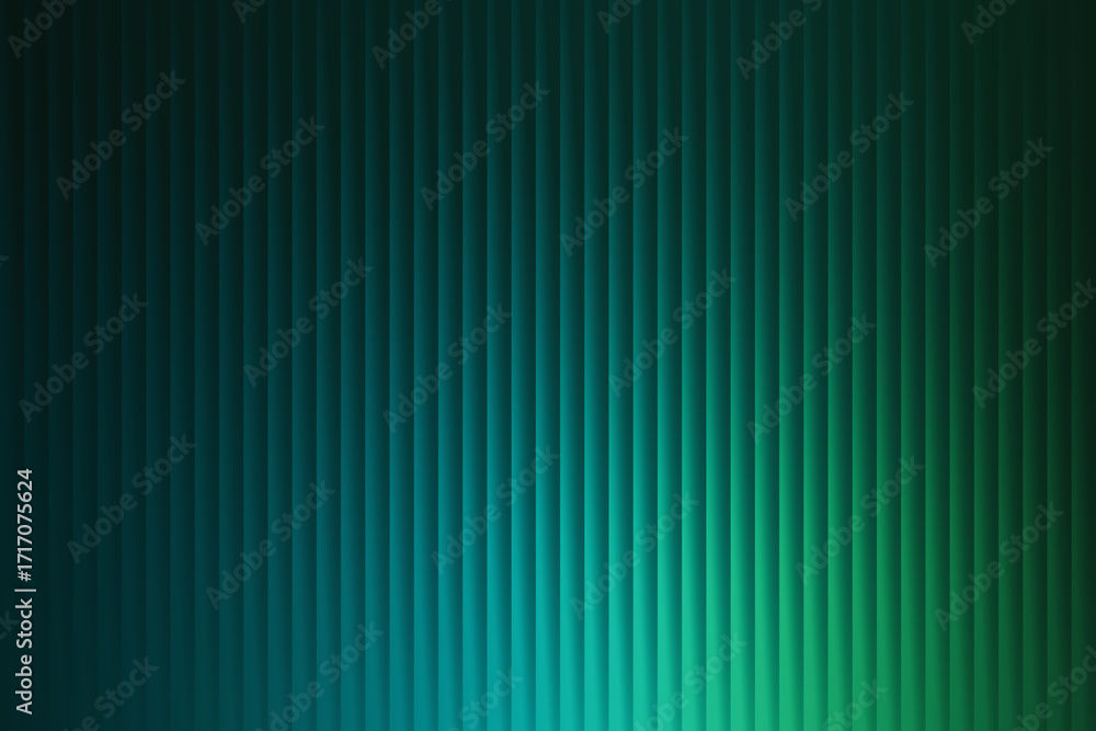 Fototapeta premium Abstract digital art with vertical bars of blue and green in a dark moody background