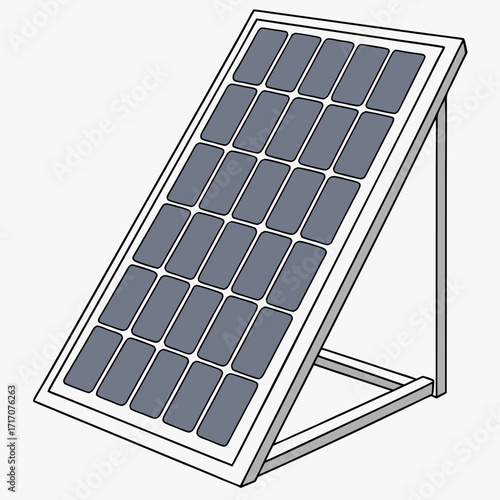 Single Solar Panel Unit on White Background solar energy