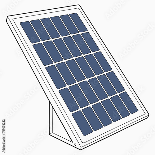 Single solar panel on a white background renewable energy