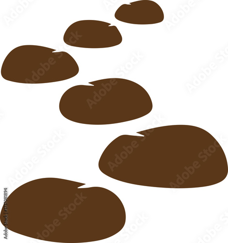Stepping stones leading forward on a path symbolizing progress and journey ahead