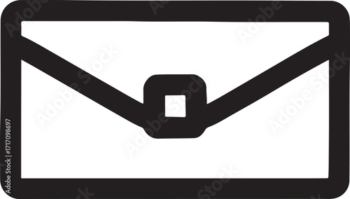 Stylish clutch outline vector silhouette icon, perfect for fashion, accessories, evening wear, and chic design.