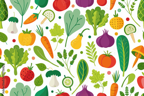 vector seamless pattern with vegetables