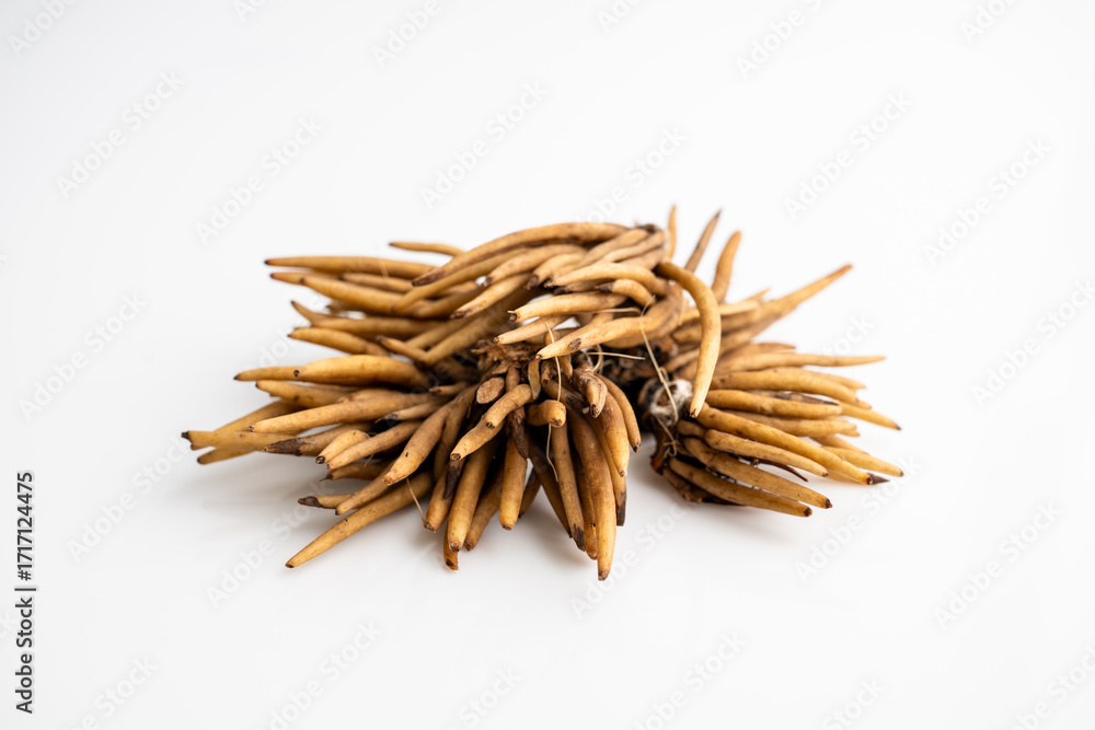Ταπετσαρία Close up of Dehydrated Ranunculus Tuberous Roots on Light Background
