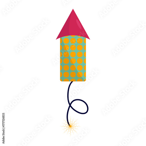 Colorful party popper with polka dots and a vibrant cone-shaped top, ready for celebration