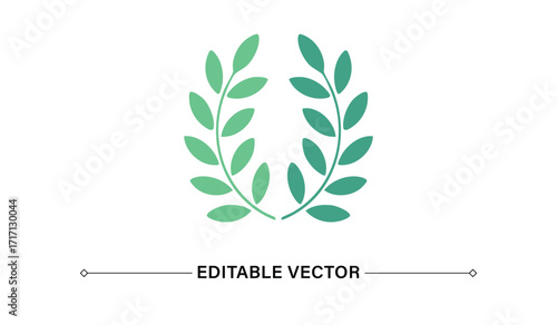 Botanical Leaves Vector Design, Natural Plant Icon, Elegant Green Graphic, Minimal Nature Symbol, Organic Decorative Element
