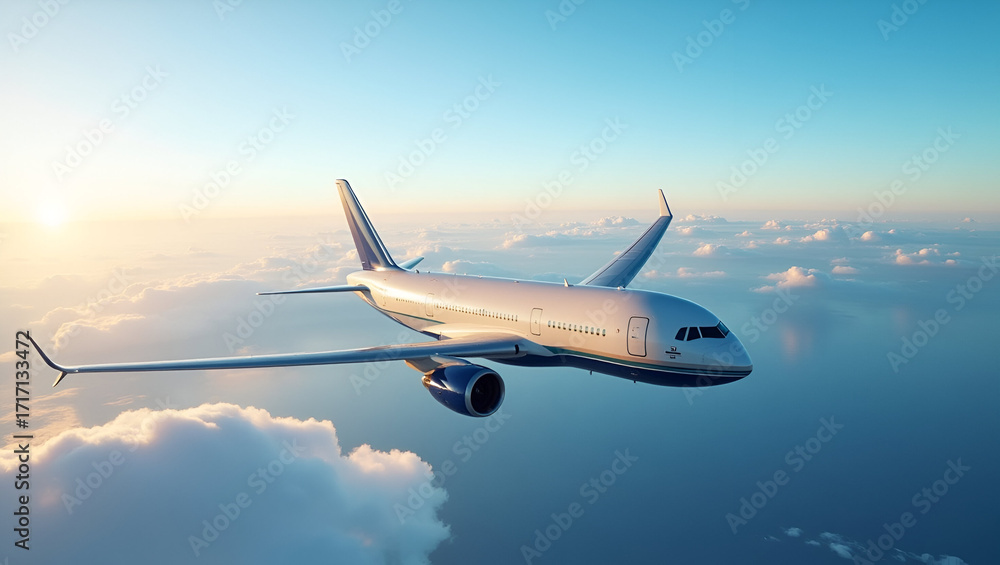Obraz premium Cross Border Air Transport Solutions: Reliable & Secure Logistics for International Cargo Shipments via Airplane Across Regions - Photo Stock Concept with Empty Space