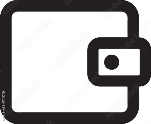 Minimal wallet outline icon, simple line art for finance, money, and accessory design.