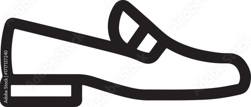 Minimal loafers line icon, simple vector illustration for footwear, fashion, and casual design.