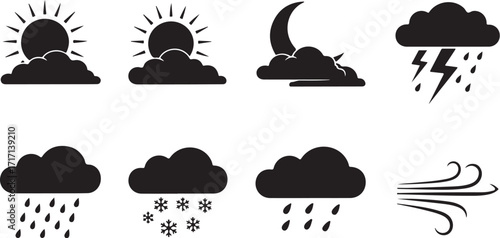 Weather icons collection simple symbols