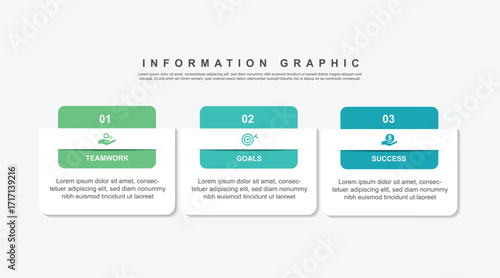 3 step infographic design. schedule concept with paper layout. can be used for workflow illustration