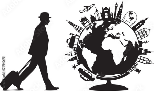 Man traveling around the world