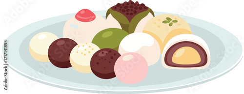 Japanese Wagashi Mochi Dessert Assortment