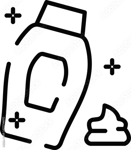 Minimalistic Rounded Modern Line Art Sun sunscreen care cream Icon