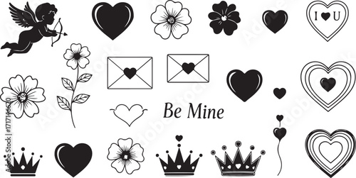 Valentine's day elements romantic collection