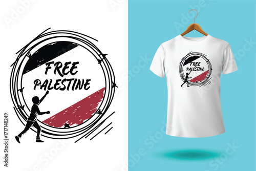 Free gaza free palestine graphic design and tshirt design with national colors