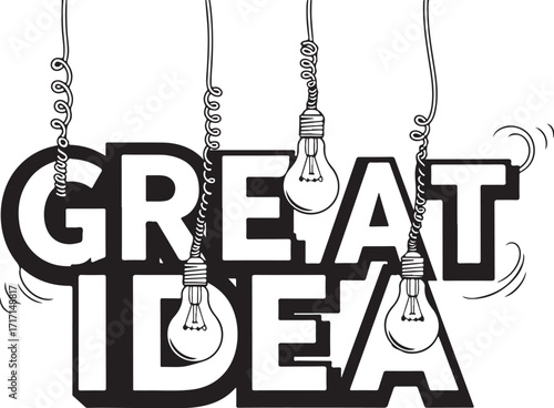 Great idea light bulbs concept