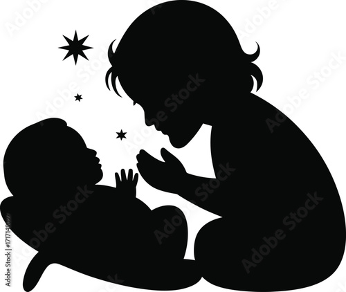 christmas all silhouetti black vector