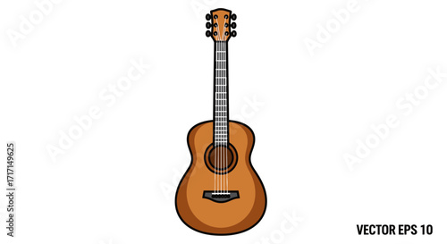 Illustration of an acoustic guitar perfect for music lessons and sound creation