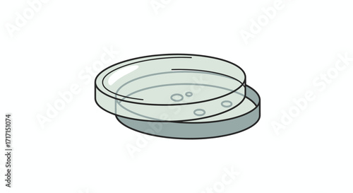 Illustration of a petri dish used in scientific research and experiments in laboratories and