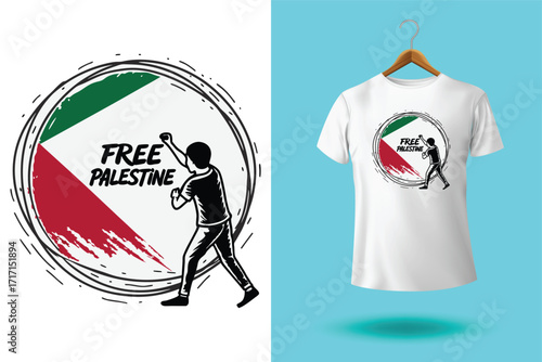 Free gaza free palestine graphic design and tshirt design with national colors