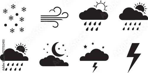 Weather icons collection flat design