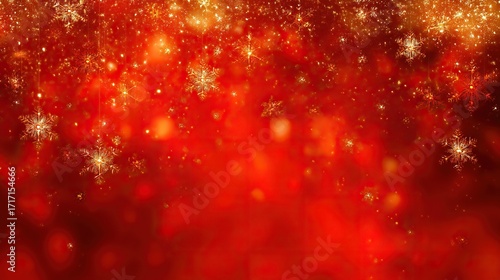 Red, background, bokeh, lights, snowflakes - very suitable for slide presentations or Christmas-themed vector designs. Perfect for holiday visuals, seasonal projects, or festive design needs.