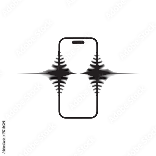 Smartphone with Sound Wave Icon