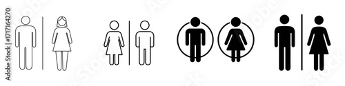 Symbols for male, female, and gender-neutral bathroom restrooms  