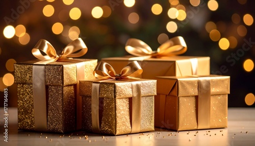 Wallpaper Mural Closeup Of Festively Wrapped Gift Boxes. Torontodigital.ca