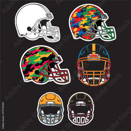A vector illustration about football helmet