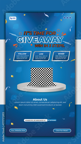 Special giveaway grab it now with gift box story template design