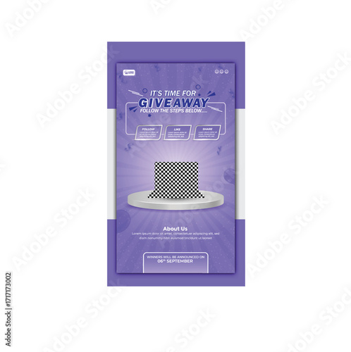Special giveaway grab it now with gift box story template design